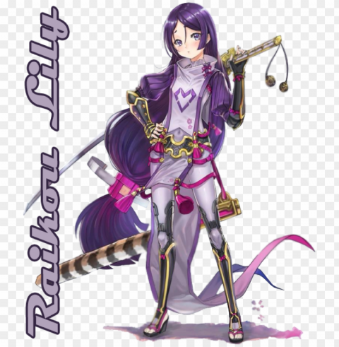 minamoto no raikou Clean Background Isolated PNG Design