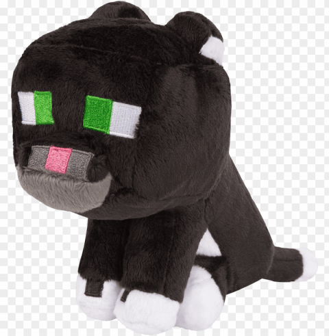 minecraft 8 inch tuxedo cat plush - minecraft cat plush PNG with clear transparency