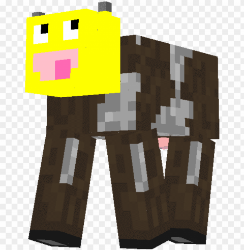 minecraft cow face download - cartoo Transparent Background PNG Isolated Icon