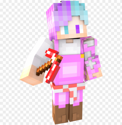 minecraft pink boy ski Transparent Background PNG Isolation