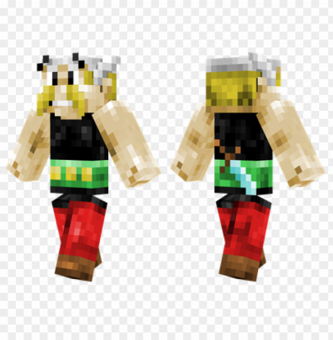 minecraft skins asterix skin Isolated Artwork with Clear Background in PNG