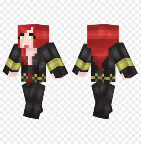 minecraft skins black widow skin Clear Background PNG Isolated Subject