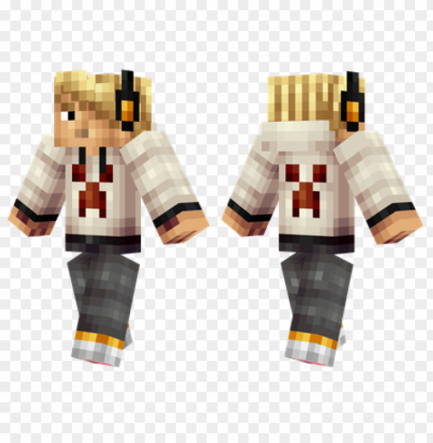 minecraft skins blonde teenager skin CleanCut Background Isolated PNG Graphic