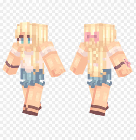 minecraft skins blondie skin Isolated Artwork on Transparent PNG