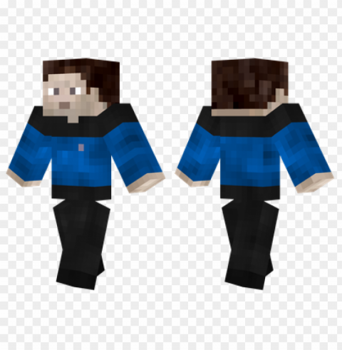 minecraft skins blue star trek uniform skin Isolated Character in Transparent PNG Format