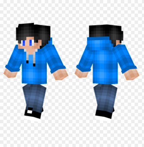 minecraft skins bright blue hoodie skin Transparent Background PNG Isolated Design