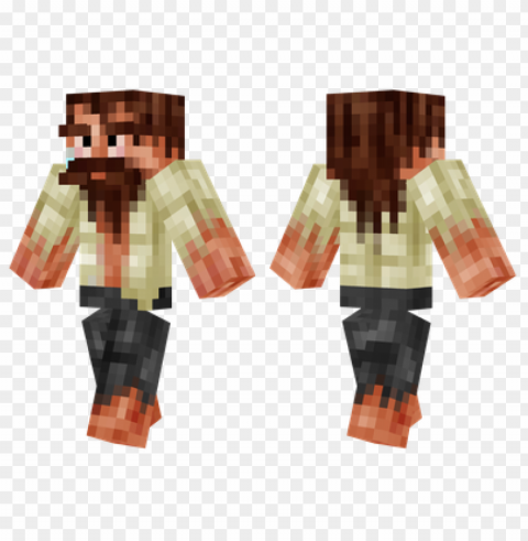 Minecraft Skins Castaway Skin Clear Background PNG Isolated Design Element