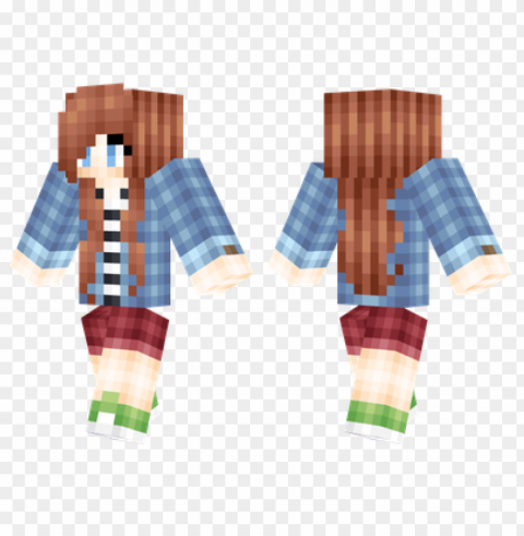minecraft skins casual girl skin Clear background PNGs