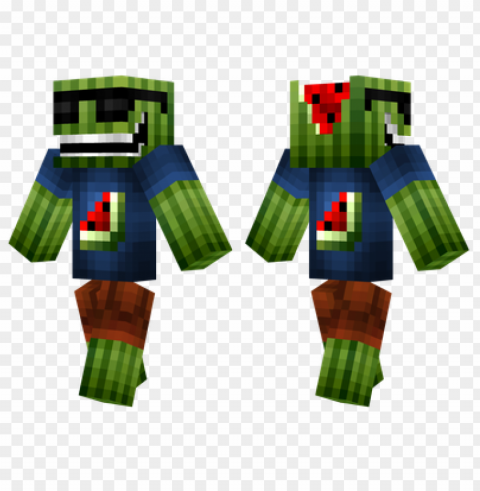 minecraft skins cool melon skin ClearCut Background Isolated PNG Graphic Element