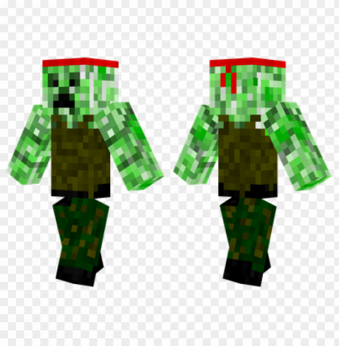 minecraft skins creeper commando skin PNG with transparent background free