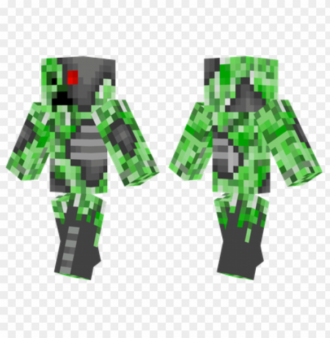 minecraft skins creeper cyborg skin Transparent background PNG images complete pack
