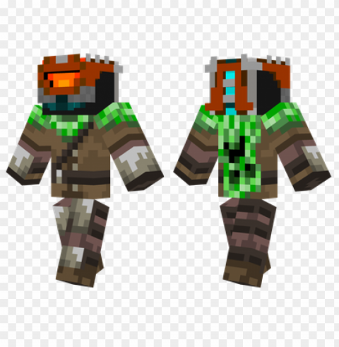 minecraft skins creeper hunter skin PNG Image Isolated on Clear Backdrop