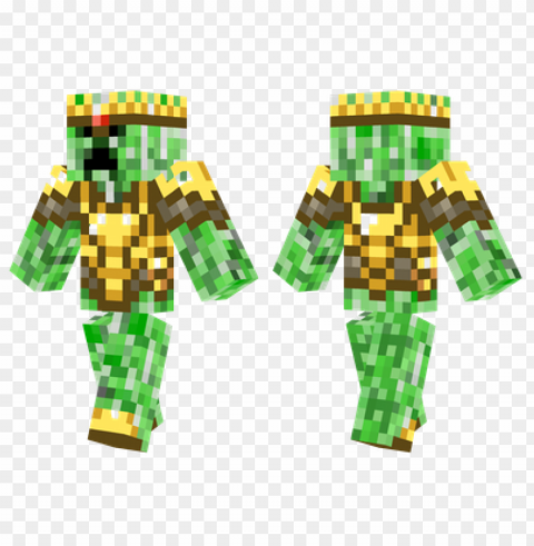 minecraft skins creeper king skin PNG with transparent backdrop
