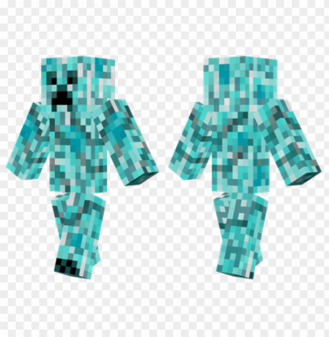 minecraft skins diamond creeper skin PNG with transparent bg