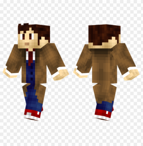 minecraft skins doctor who skin Isolated Artwork on Clear Background PNG