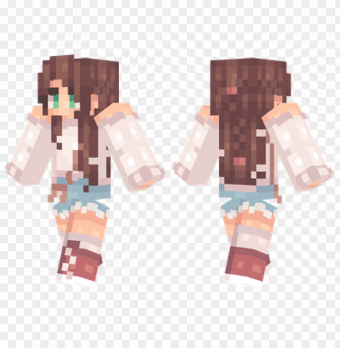 minecraft skins double braid skin Isolated Artwork in HighResolution PNG