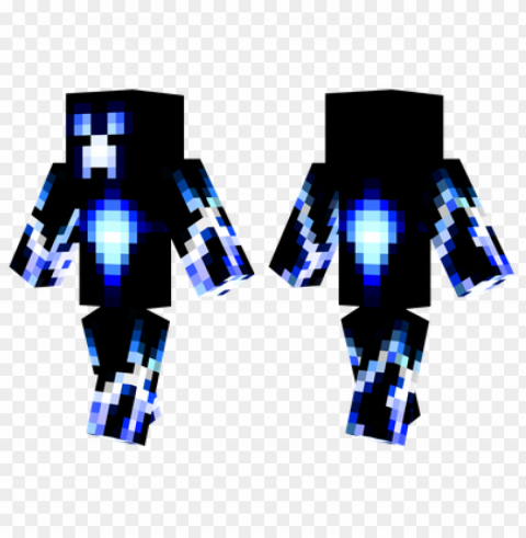 minecraft skins electric creeper skin Transparent Background PNG Isolated Character
