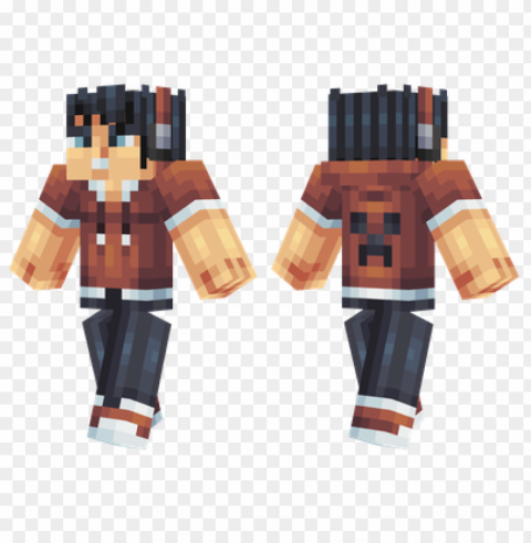 minecraft skins faded hoodie skin HighResolution Transparent PNG Isolated Graphic