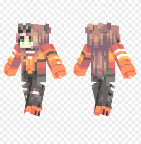 minecraft skins fall girl skin PNG with Clear Isolation on Transparent Background