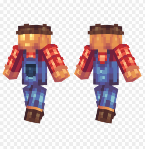 minecraft skins farmer pumpkin skin Isolated Element in Clear Transparent PNG