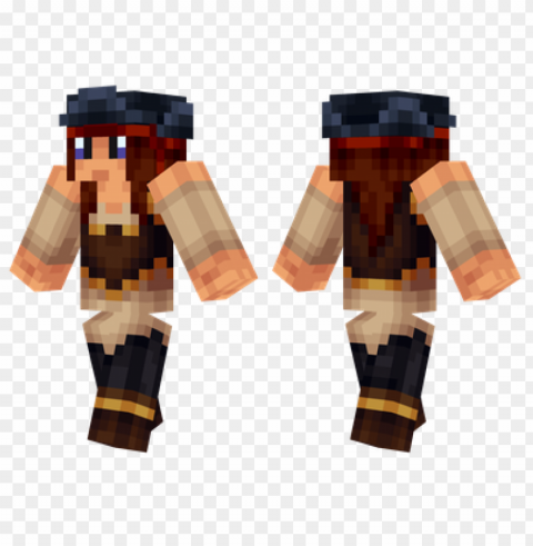 minecraft skins female pirate skin PNG Image with Transparent Isolation