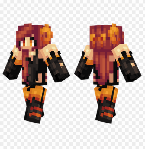 minecraft skins fire girl skin Isolated Graphic on Clear Background PNG