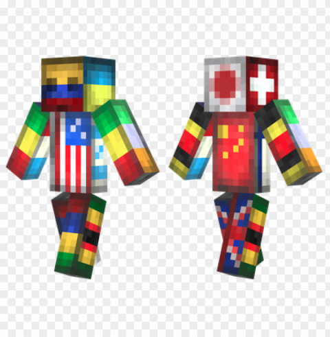 minecraft skins flag man skin HighQuality PNG Isolated Illustration