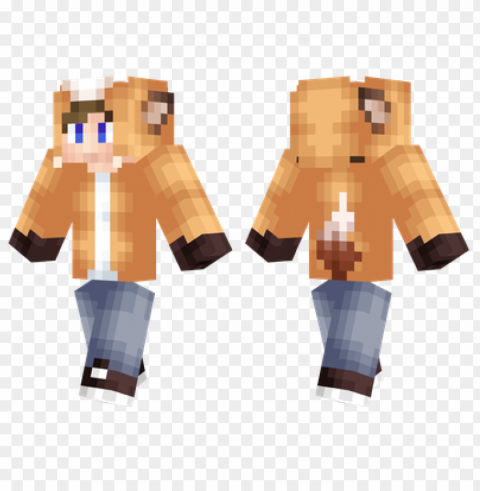minecraft skins fox hoodie skin Clear PNG image