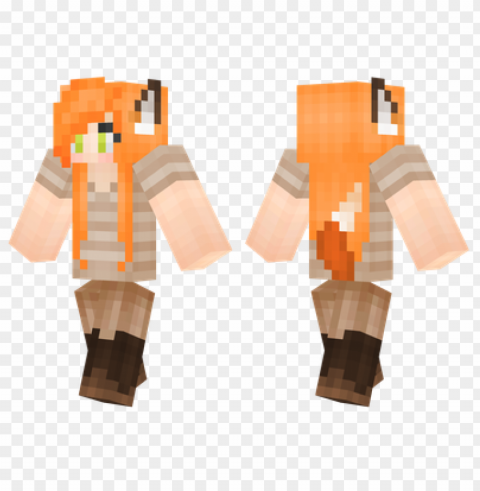 minecraft skins foxy lady skin Clear Background PNG Isolation