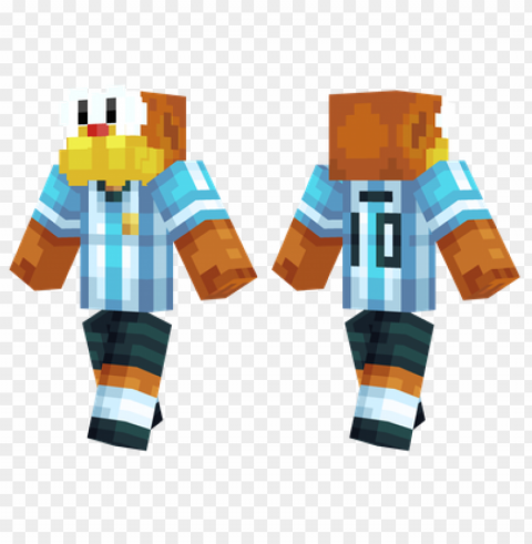 minecraft skins gaturro messi skin Isolated Character with Clear Background PNG