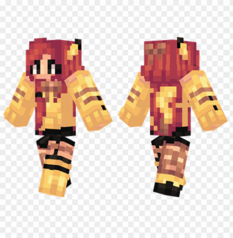 minecraft skins girl pikachu skin Isolated Element on HighQuality Transparent PNG