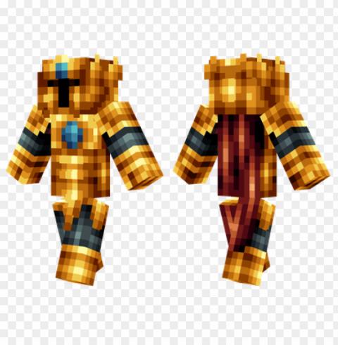 Minecraft Skins Golden Knight Skin PNG Isolated Illustration With Clarity