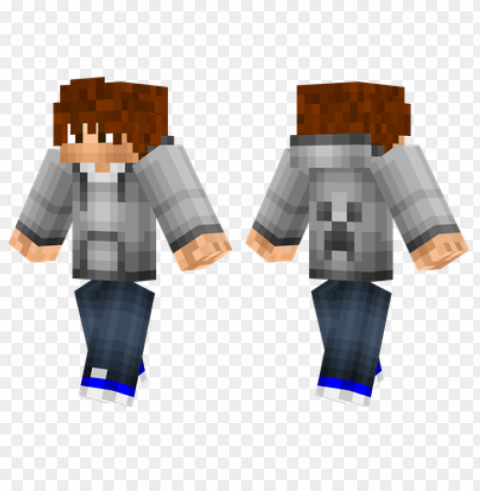 minecraft skins gray hoodie skin HighQuality Transparent PNG Isolated Graphic Design
