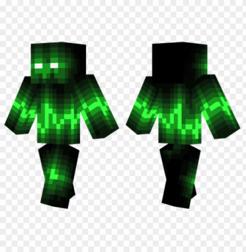 Minecraft Skins Green Wave Skin PNG No Background Free