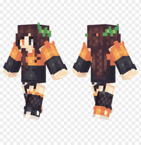 minecraft skins halloween girl skin Isolated Graphic Element in Transparent PNG