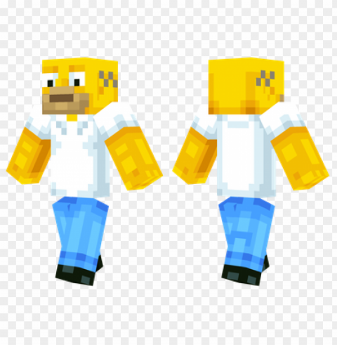minecraft skins homer simpson skin Isolated Character in Transparent PNG