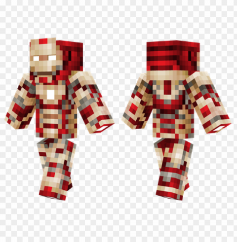 minecraft skins iron man mk42 skin ClearCut Background Isolated PNG Art