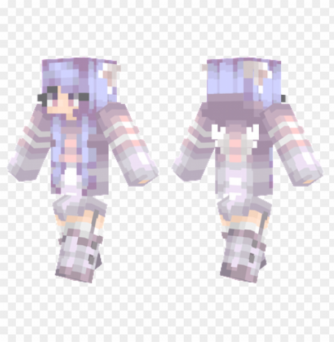 minecraft skins kitten girl skin PNG files with transparent backdrop