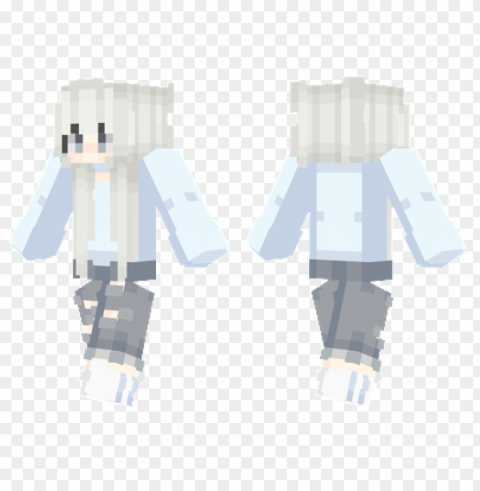 minecraft skins light blue skin PNG with transparent bg