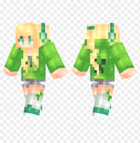 minecraft skins lime hoodie skin Isolated Graphic on Clear Transparent PNG