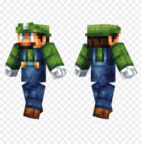 minecraft skins luigi skin Isolated PNG Image with Transparent Background
