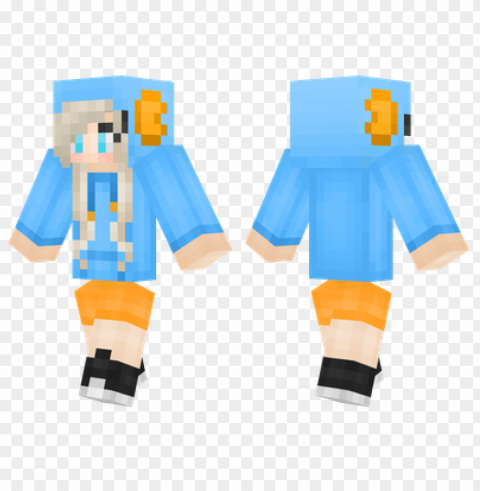 minecraft skins mudkip girl skin Clear Background Isolated PNG Object