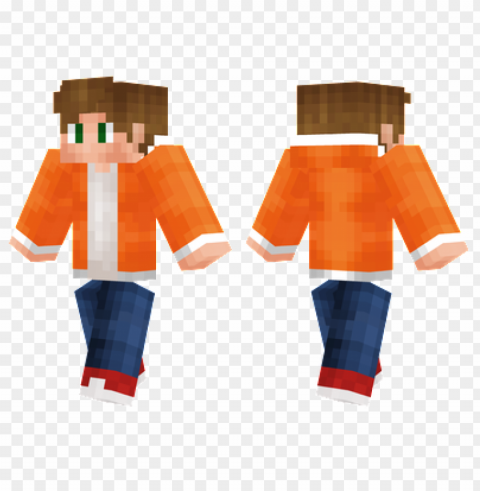 minecraft skins orange jacket skin PNG for educational use