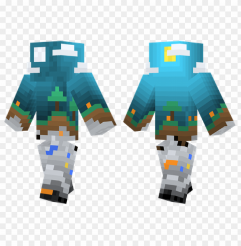 minecraft skins over world skin ClearCut PNG Isolated Graphic