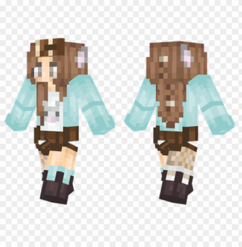 minecraft skins pastel kitty skin Isolated Icon in Transparent PNG Format