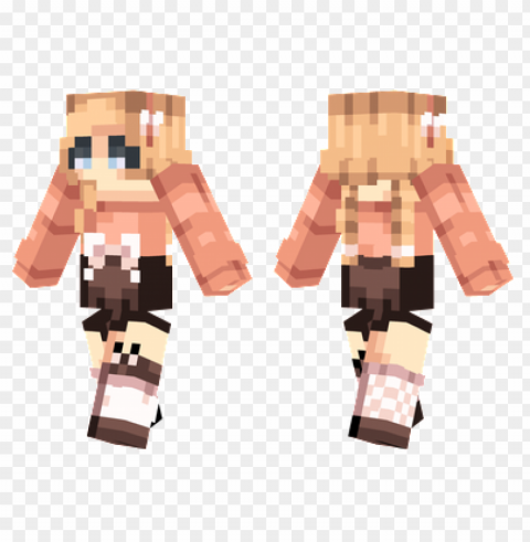 minecraft skins peaches and cream skin Transparent Background PNG Isolated Pattern