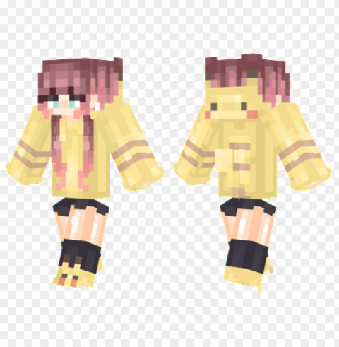 minecraft skins pikachu hoodie skin Isolated Graphic on Transparent PNG