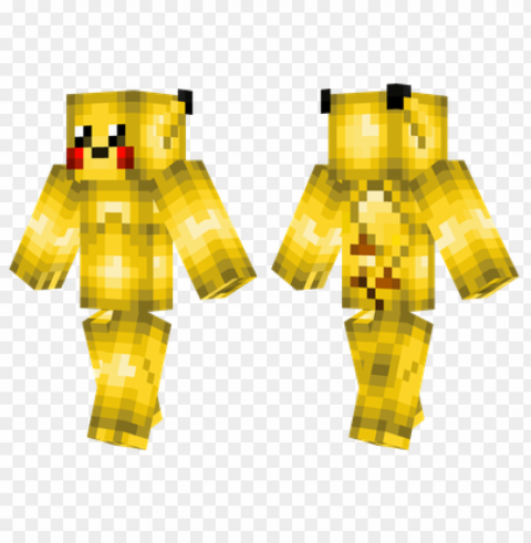 minecraft skins pikachu skin Isolated Artwork on HighQuality Transparent PNG