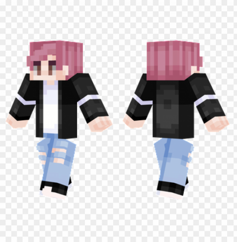 minecraft skins pink hair boy skin PNG images without restrictions