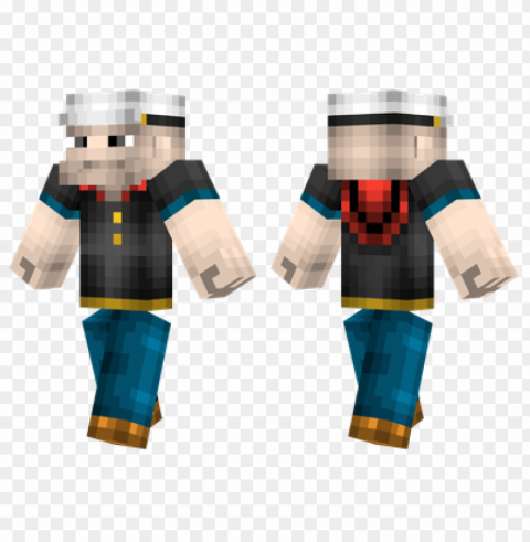 minecraft skins popeye skin Isolated Design Element in Clear Transparent PNG